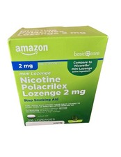 Amazon Basic Care Nicotine Polacrilex Mini Lozenge 2 mg Stop Smoking Aid 07/2027
