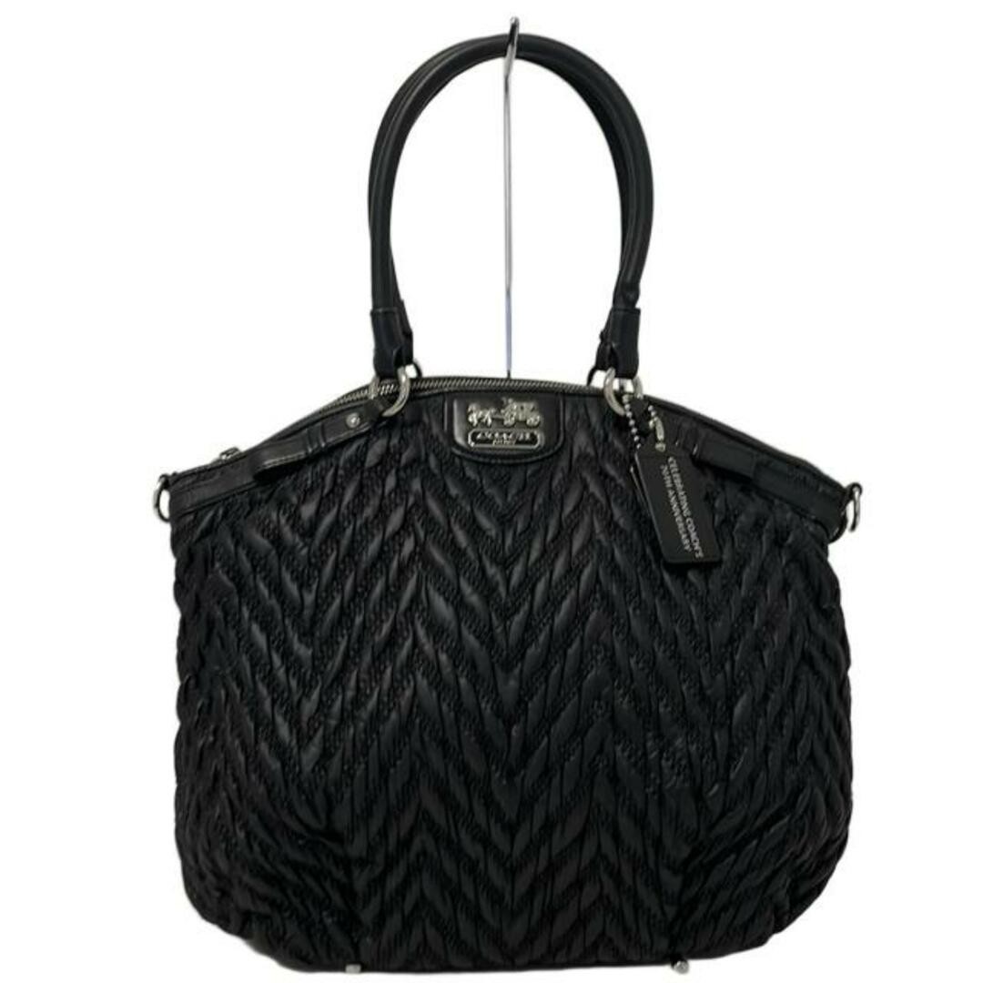 COACH Madison Quilted Chevron Nylon Lindsey 18634 Black Gathered