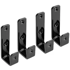 Metal Bed Ladder Hooks 4 PCS Black PVC Coated Heavy Duty J-Hook Hangers