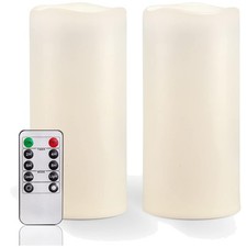 Large Outdoor Flameless Candles Set with Remote Control