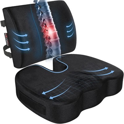 FORTEM Seat Cushion, Office Chair Cushion, Lumbar Support Pillow for Office C...