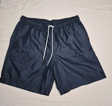 Lands End Swim Trunks Mens Large 36-38 Navy Blue Beach Surf Water Sports Lined