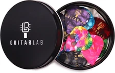 18pcs Guitar Picks with Tin Box - Celluloid plectrums Guitar Pick