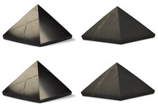 Shungite World Shungite Pyramid Set 4 pcs Many sizes  Polished  Unpolished 