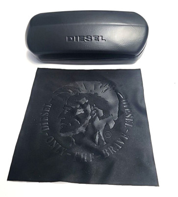 DIESEL Hard Clam Shell Eyeglasses Sunglasses 6 Inch Case + Cleaning Cloth NEW
