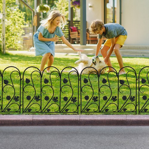 10FT Garden Fence Flower Bed Border Anti Rust Iron Fence Edging for Outdoor Lawn - 第 19/51 張圖片