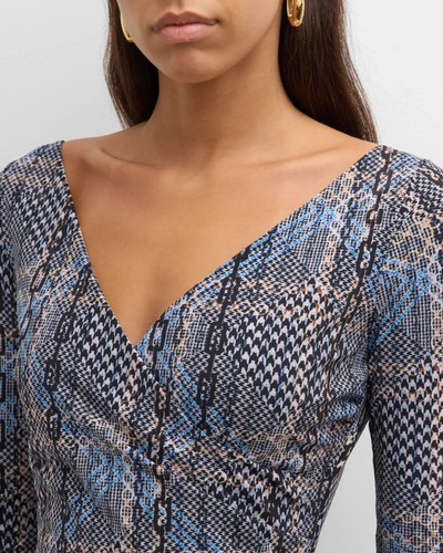 Neu mit Etikett Chiara Boni Irida kariertes Chian Hahnentrittmuster Kleid 10 USA/46 IT UVP $ 795 - Bild 4 von 12