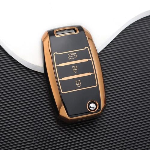 Car Key Case Cover For Kia Niro Ceed Picanto Rio Sorento Sportage XCeed*BLACK* - Picture 4 of 6