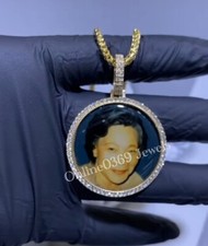 2 ct Passing Tester Moissanite mens Memory picture Pendant Silver free gift