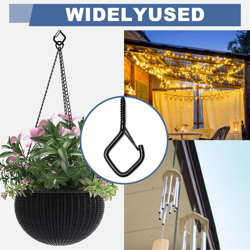 10 Pack Screw-In Square Snap Hanging Hook, Small Screw Hooks for Hanging Outdoor - Picture 6 of 6