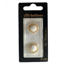 Buttons 24K Gold Plated White Shank 2-Pack 5/8" Vintage Dill No. 184 Germany