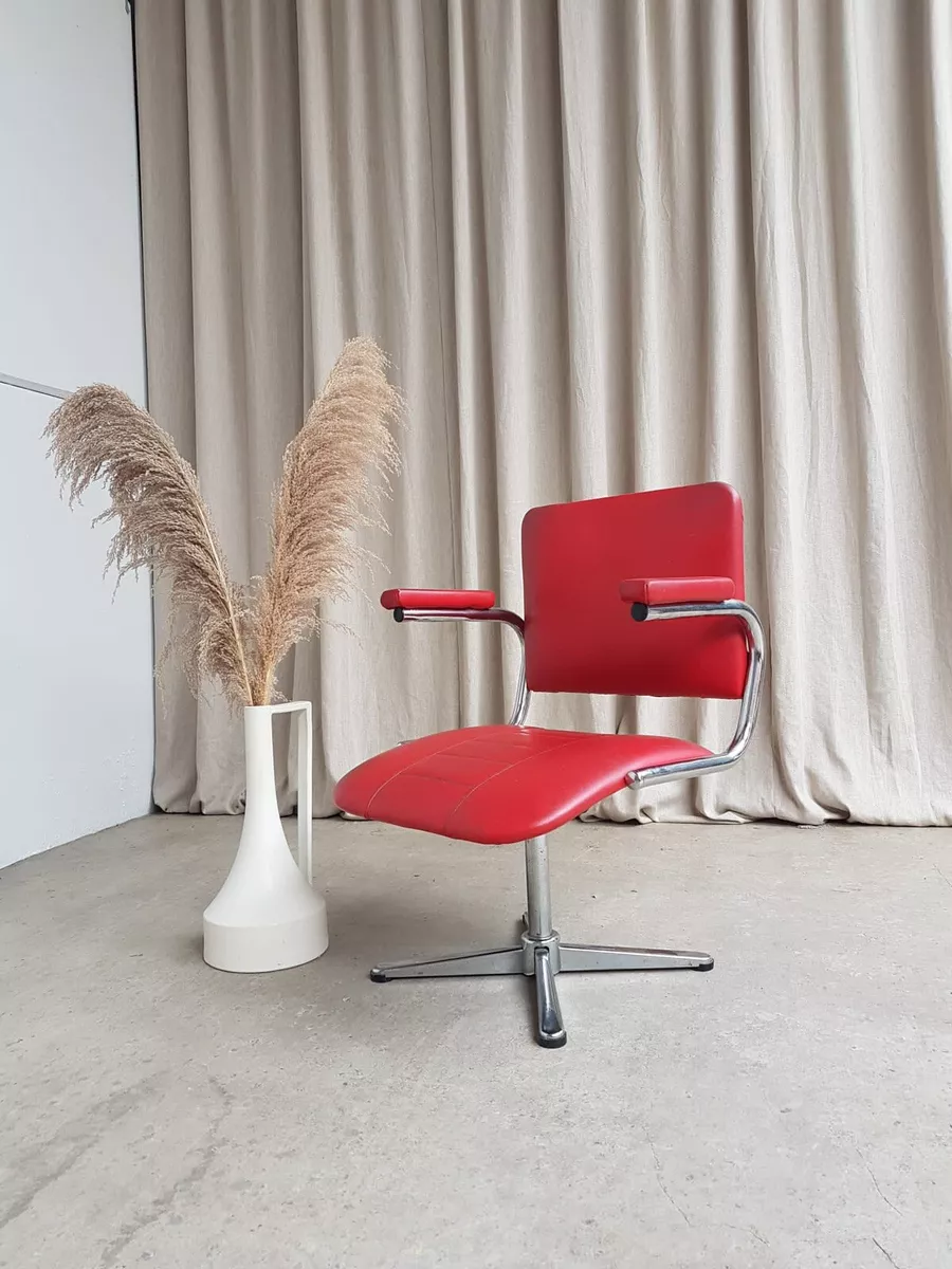 Vtg Mid Century 70s Modernist Swivel Chair Danish Scandi Italian Retro R149