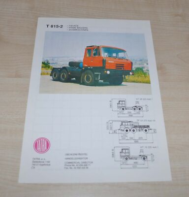 Tatra 815-2 Tractor Truck Brochure Prospekt Catalog CZ