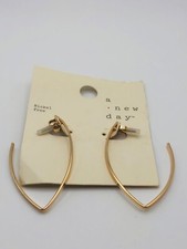A New Day Hoop Earrings New Nickel Free Gold Tone Large L528