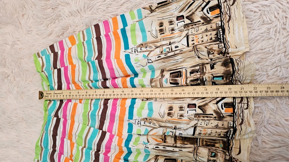 Falda para mujer Allison Taylor multicolor de algodón con puntas plisada hasta la rodilla talla 6 Foto 4 de 4