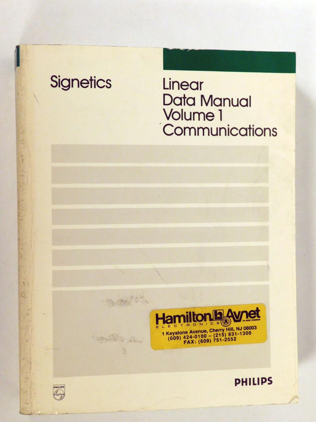 1989 Signetics / Philips Linear Data Manual Volume 1 Industrial Manual ...