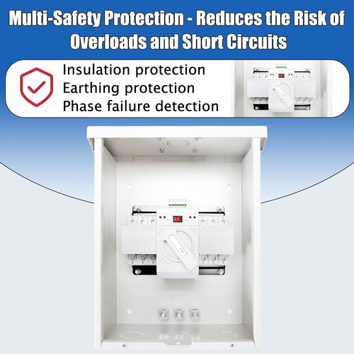 100 Amp 3P Dual Power Generator Automatic Transfer Switch, 120/240V Heavy Duty S - Picture 3 of 7