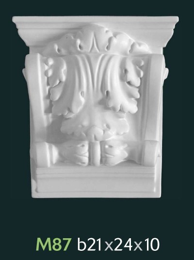 Capitello in gesso decorativo b21x24x10 - M87 Decorazione interni esterni