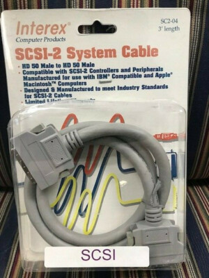 SCSI 2 HD50 Male to HD 50 Male 3ft Cable  Interex Brand  SC2-04