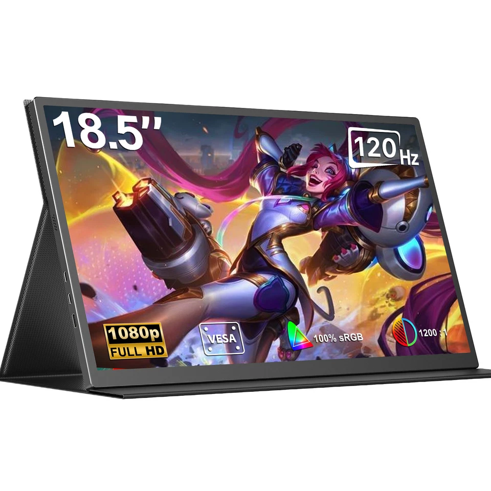 UPERFECT 18.5" Portable Monitor 1920 * 1080 Type USB C Screen 120Hz Monitor For Game Xbox