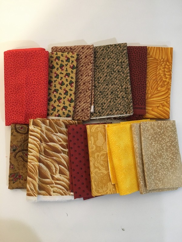 100 % cotton fabric - 12 fat quarters