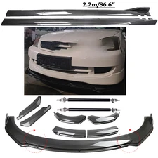 Carbon Fiber Front Bumper Spoiler & Side Skirt For Mitsubish Polyurethane Y