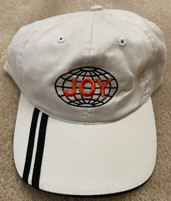 NEW Joy Global Mining Machinery Off-White & Black Hat Cap  EMBROIDERED