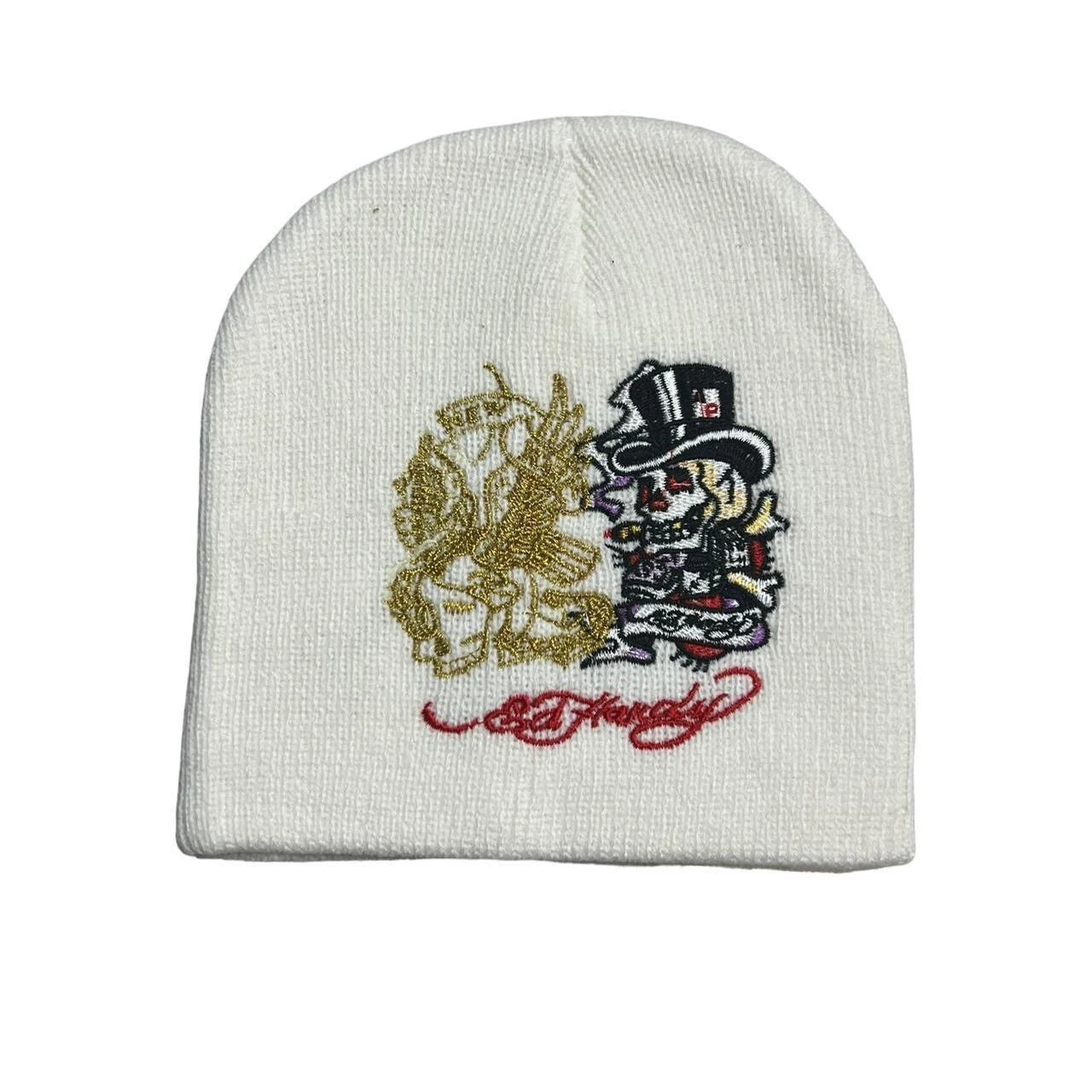 Rare Hardy Vibe Drip Vintage Y2k Hype Beanie Hat Audigier White Unisex
