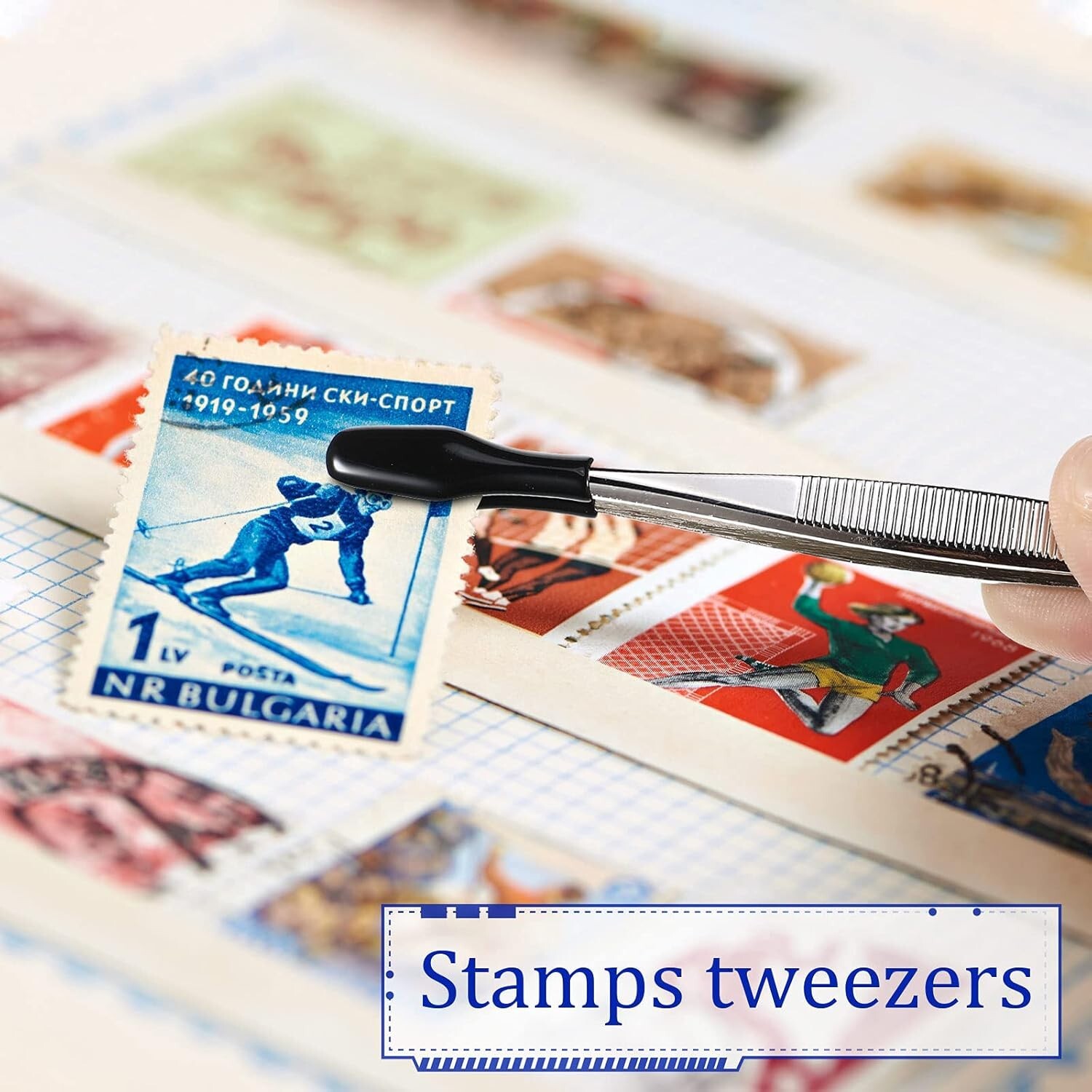 Non-Marring Rubber Tipped Tweezers - Comfort Grip Flat & Bent Styles, 4-Pack