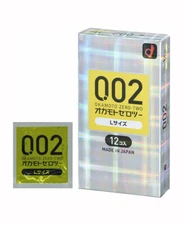 Okamoto 002 Zero Two box Condoms Zero-Two Excellent Size Large 12 Pcs US Seller