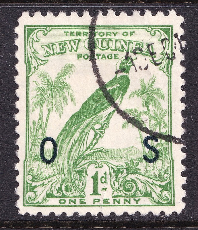 New Guinea fine used 1932 1d green OS official overprint