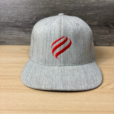 Hat Cap Snap Back Gray Red Logo Adjustable Flexfit
