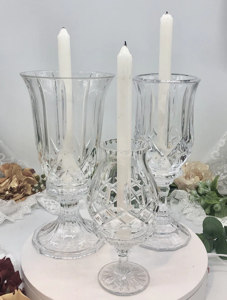Crystal Hurricane Candle Holders Mixed Lot Party / Wedding Centerpiece Decor 3 - - Image 4 of 4