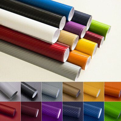 3D Colorful Carbon Fiber Vinyl Car Wrap Sheet Roll Film Sticker Decal ...
