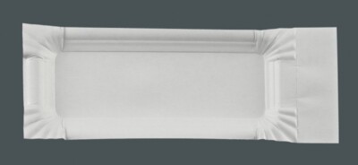 3000 Pappteller eckig, 8 x 18+3cm Einweg Bratwurstpappe