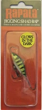 Two (2) Rapala WSR05 Jigging Shad Rap Fishing Lures 5/16 Oz. Perch, Glow, Shad