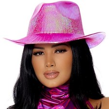 Shimmer Cowboy Hat Iridescent Metallic Sparkle Cowgirl Fuchsia Hot Pink 992351