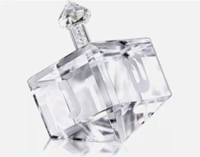 Qfkris Crystal Dreidel Paperweight w/Hebrew Letters Glass Figurines Collectible