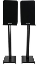 Pair Rockville RockShelf 58B Black 5.25" Home Bookshelf Speakers w/29" Stands