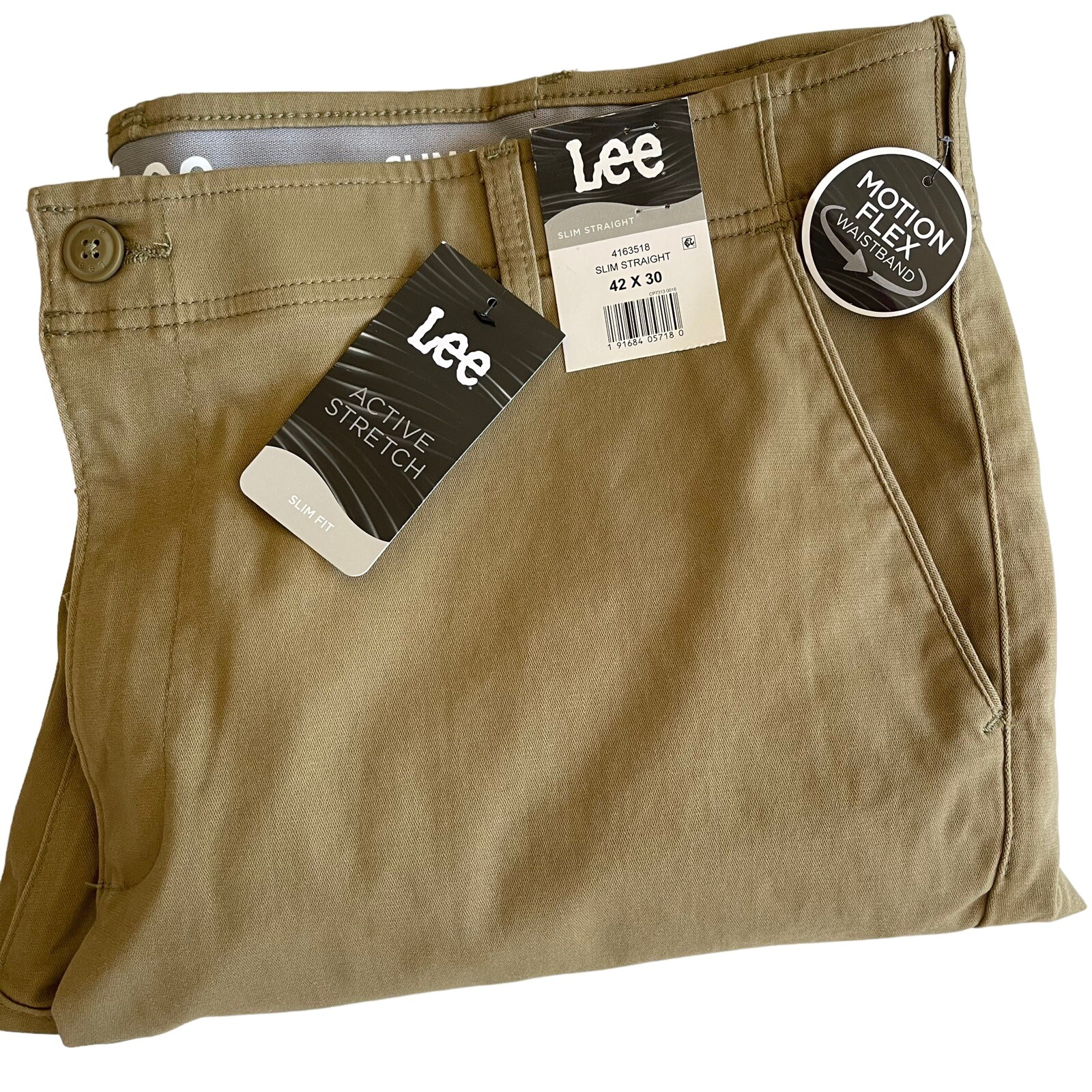 Lee Men's Active Stretch 42X30 Slim Straight Pants Motion Flex