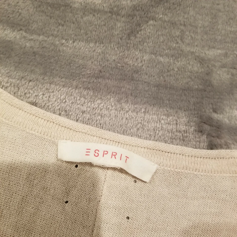 Suéter Pullover Para Mujer Esprit Cuello en V Tejido Manga Larga Tostado Ligero Informal Foto 3 de 4