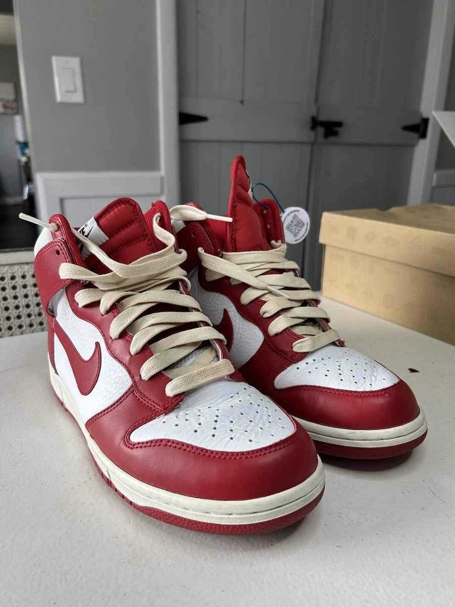 Nike Dunk High White Black Varsity Red for Sale | Authenticity