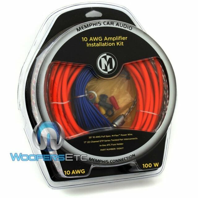 Memphis 10gkit 10awg Gauge Amp Power Ground RCA Wire Amplifier