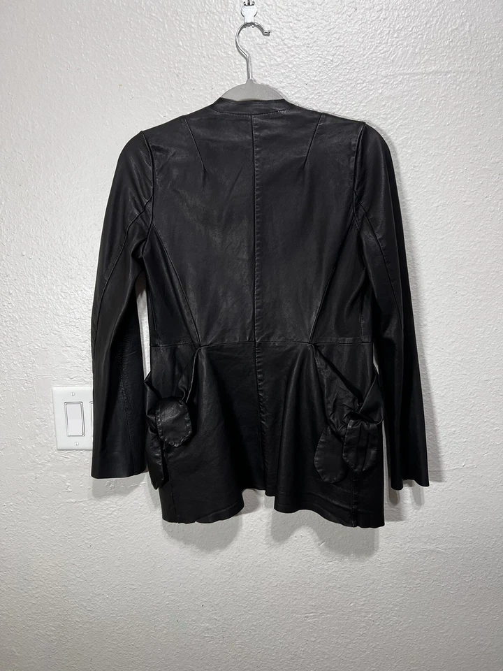 Chaqueta de cuero de becerro negra para mujer Marni talla IT 38 US 6 Foto 3 de 4