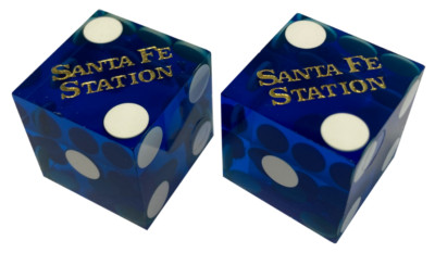 '' SANTA FE STATION '' BLAU LAS VEGAS USA CASINO WÜRFEL CRAPS