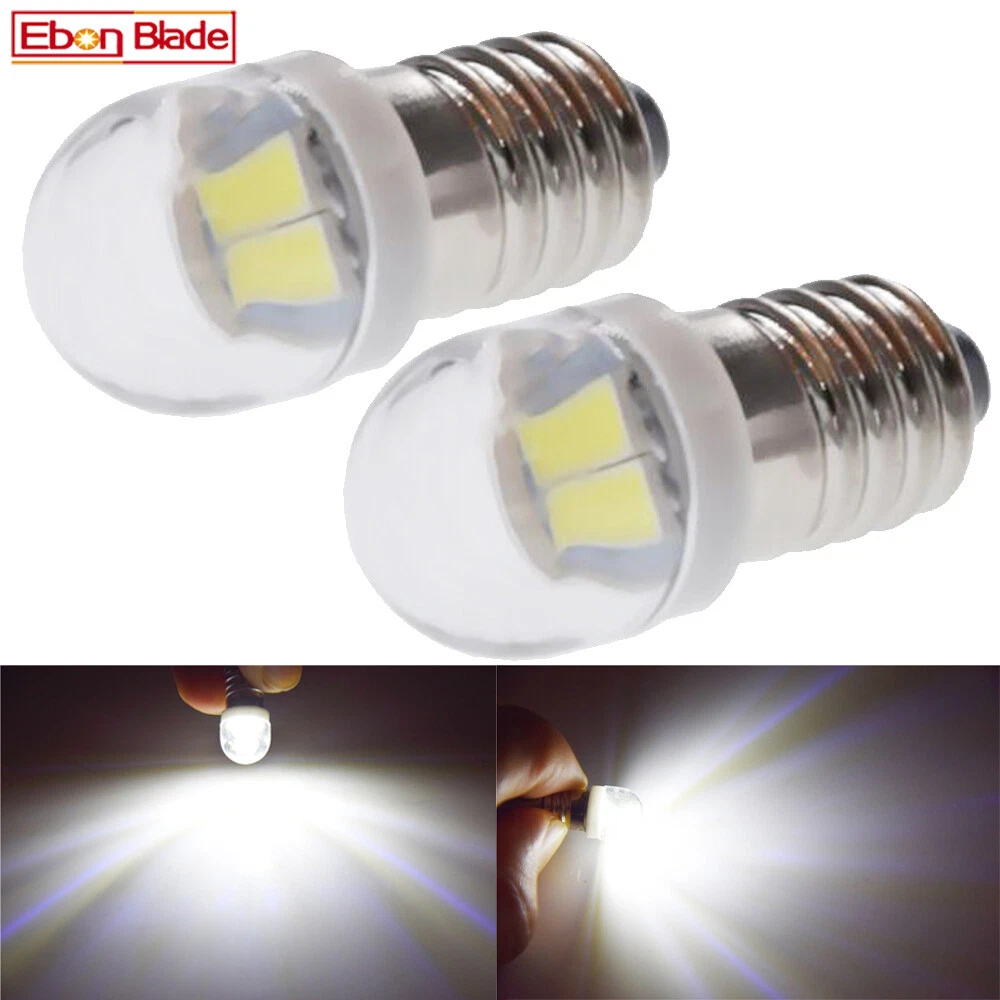 Ruiandsion 6pcs E10 LED Bulb 3V 6000K White LED Bulb For Torchlight Flashlight Torch Headlight,Non-Polarity - Foto 6