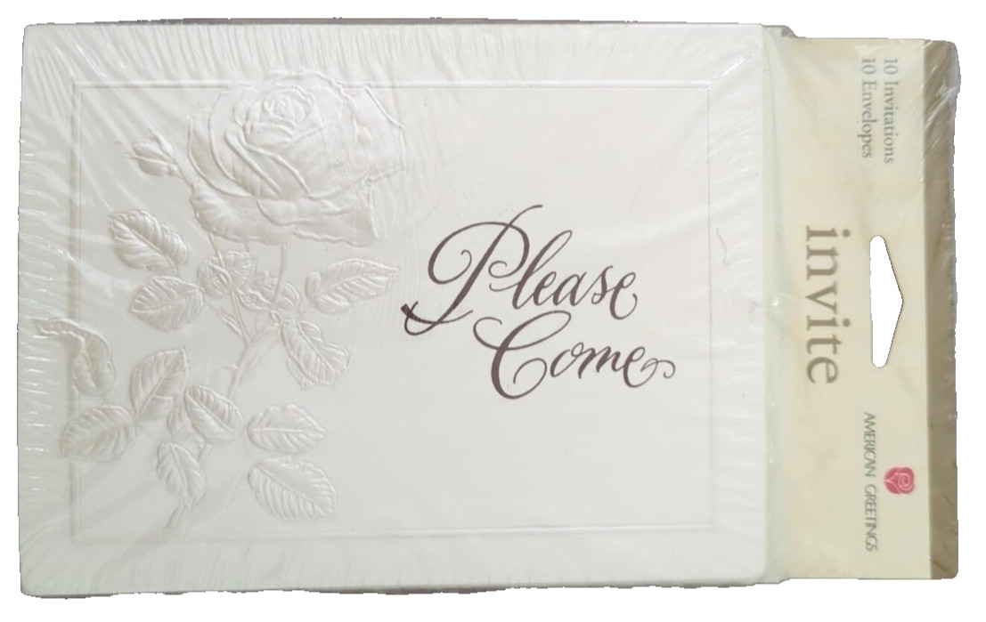 Vintage 1980s Wedding Shower Invitations Embossed American Greetings Pack Of 10
