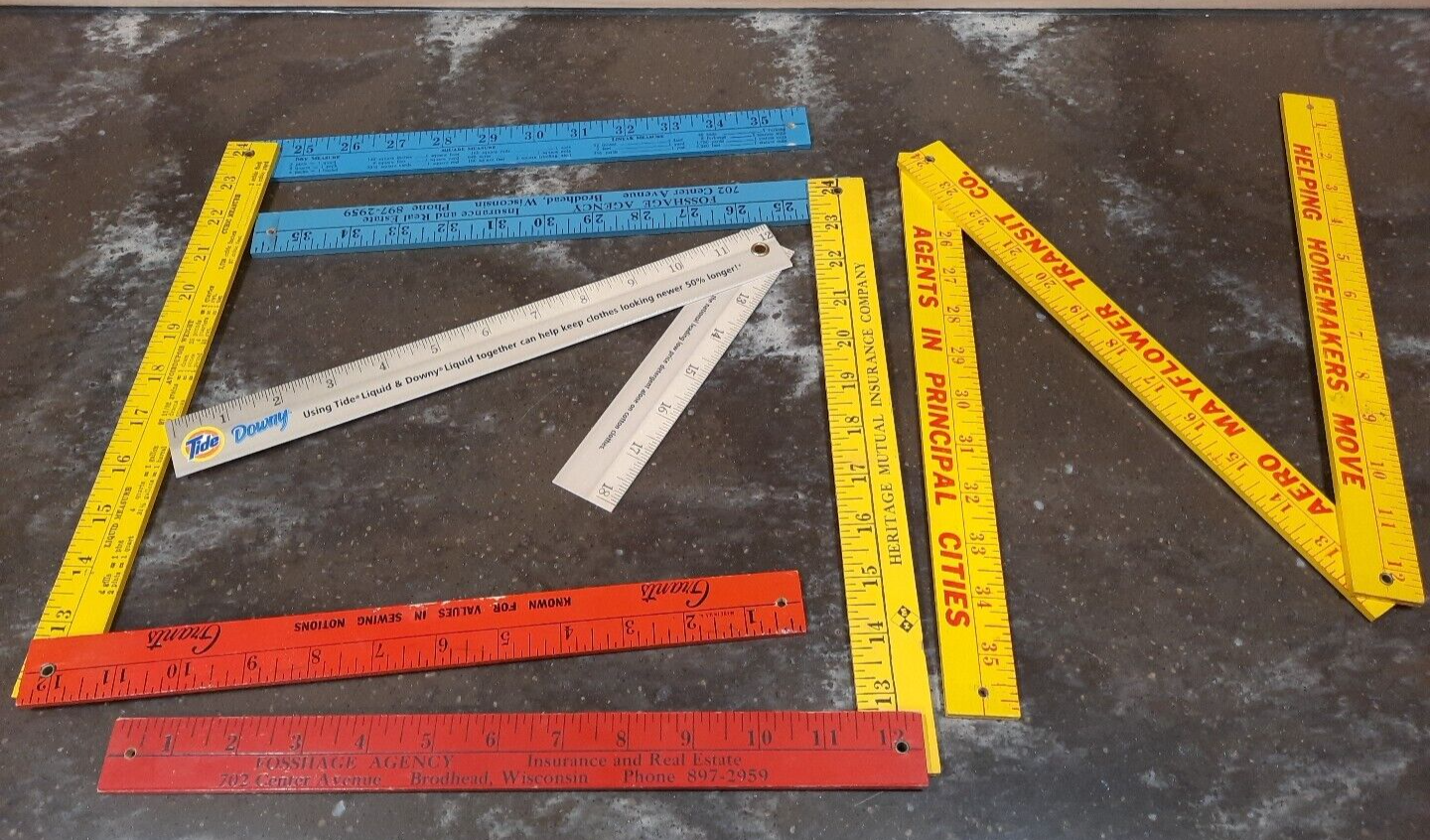 Vintage Lot of 4 Advertising Fold Out Rulers AD Advertisement 18