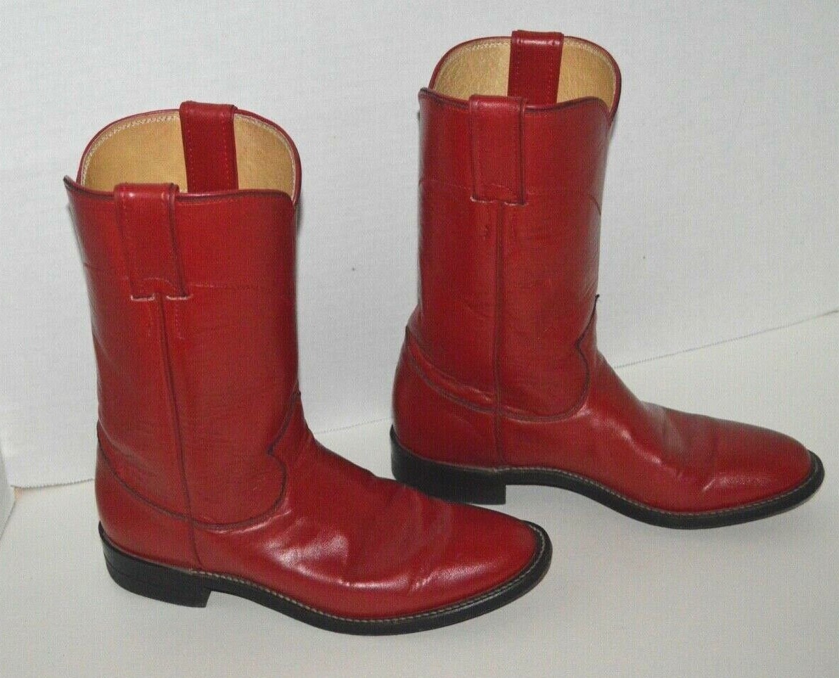 Vintage Justin Ropers Red L 3055 Womens 