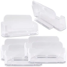 6pcs Clear Acrylic Business Card Holder Display Stand Desktop Countertop